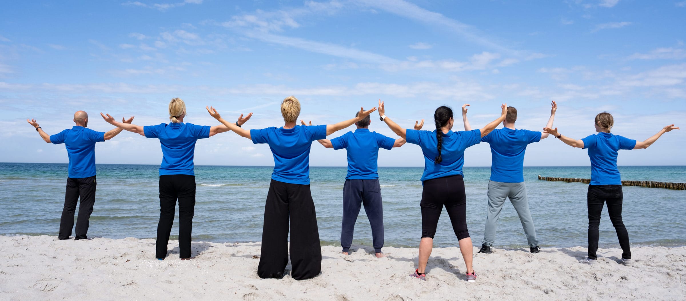 Mitarbeiter am Strand